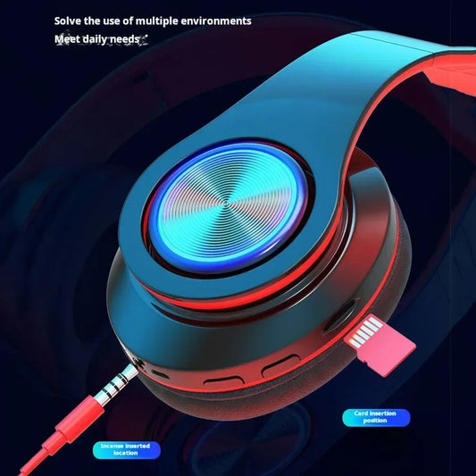 Head-Mounted Gaming Headphones Blutooth