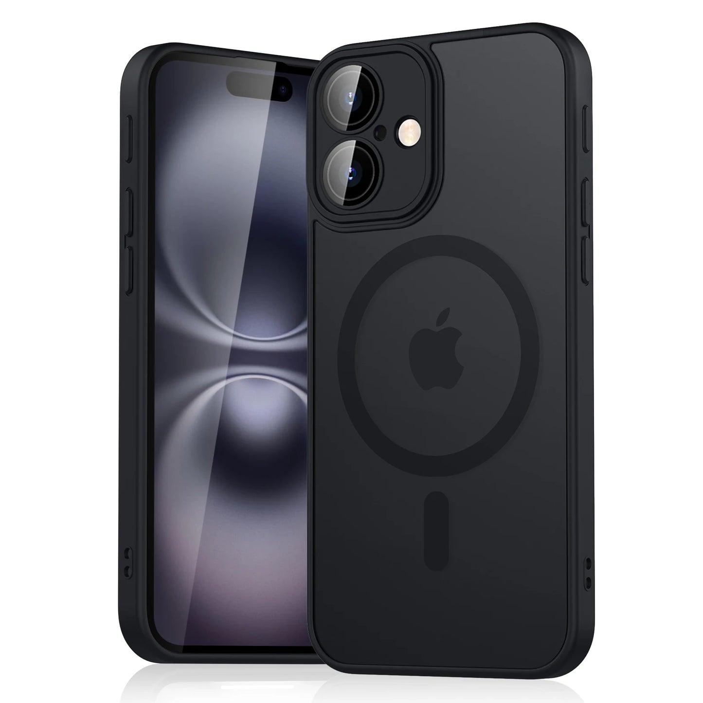 Luxury Magnetic Matte Translucent Armor Shockproof Case For iPhone