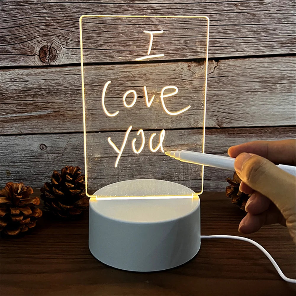 Personalized LED Lamp Acrylic Message Note Board
