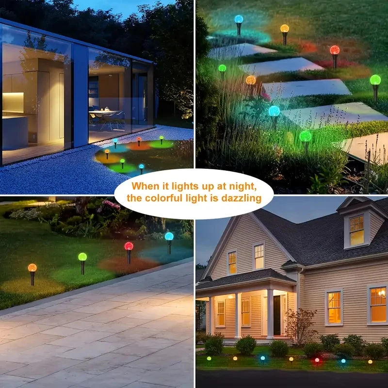30 LED Solar Bubble Ball Lawn Lights Waterproof
