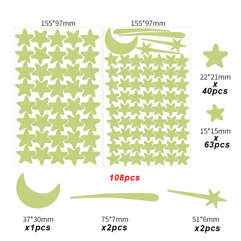 Luminous Moon Stars Wall Stickers