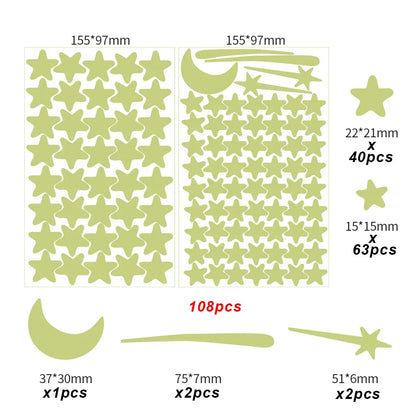 Luminous Moon Stars Wall Stickers