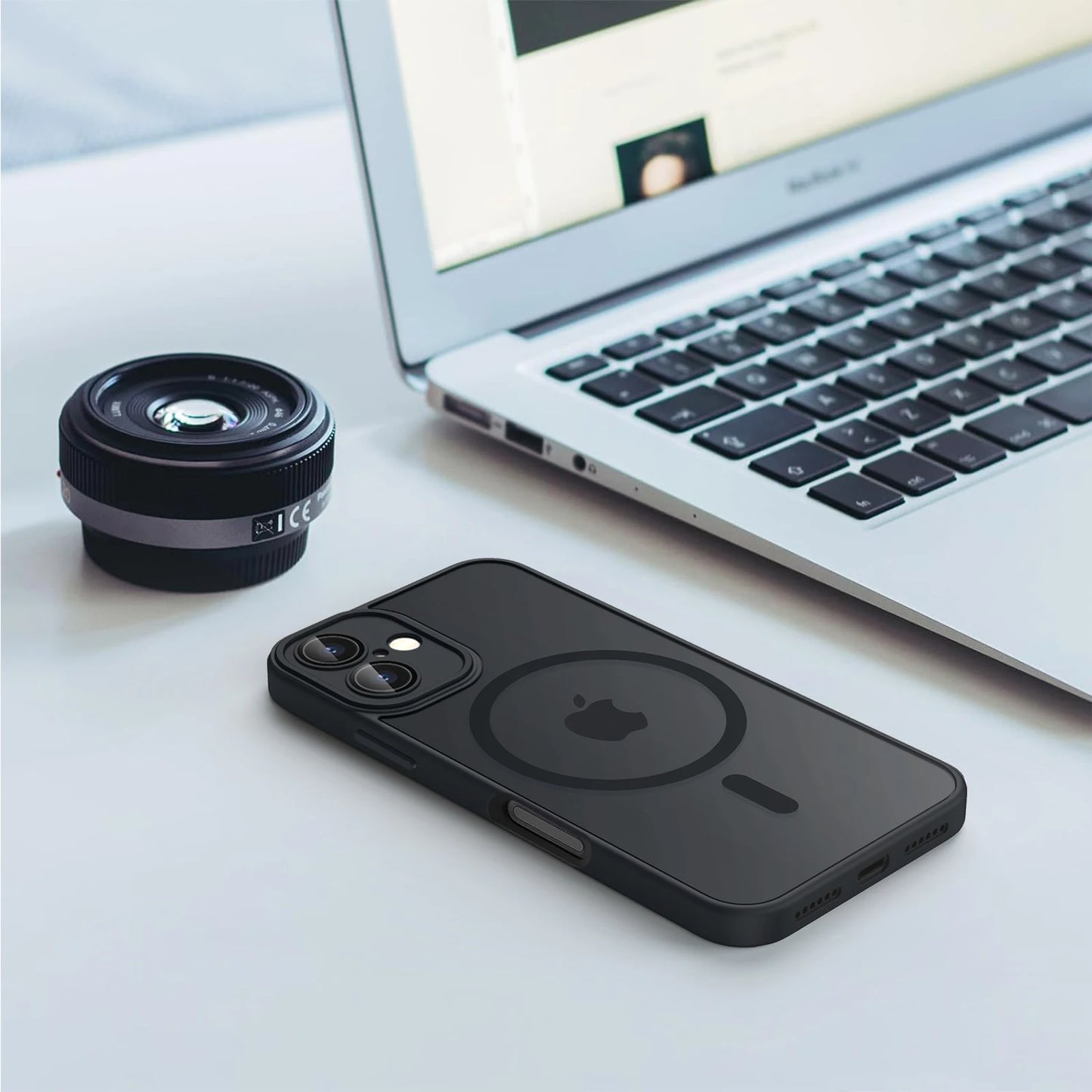 Luxury Magnetic Matte Translucent Armor Shockproof Case For iPhone