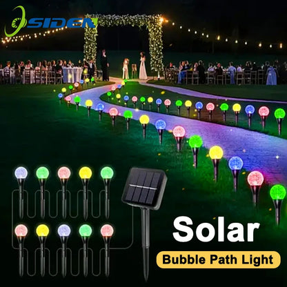 30 LED Solar Bubble Ball Lawn Lights Waterproof