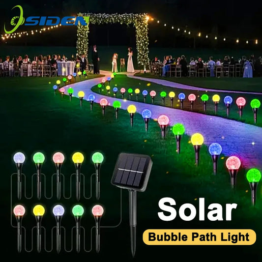 30 LED Solar Bubble Ball Lawn Lights Waterproof