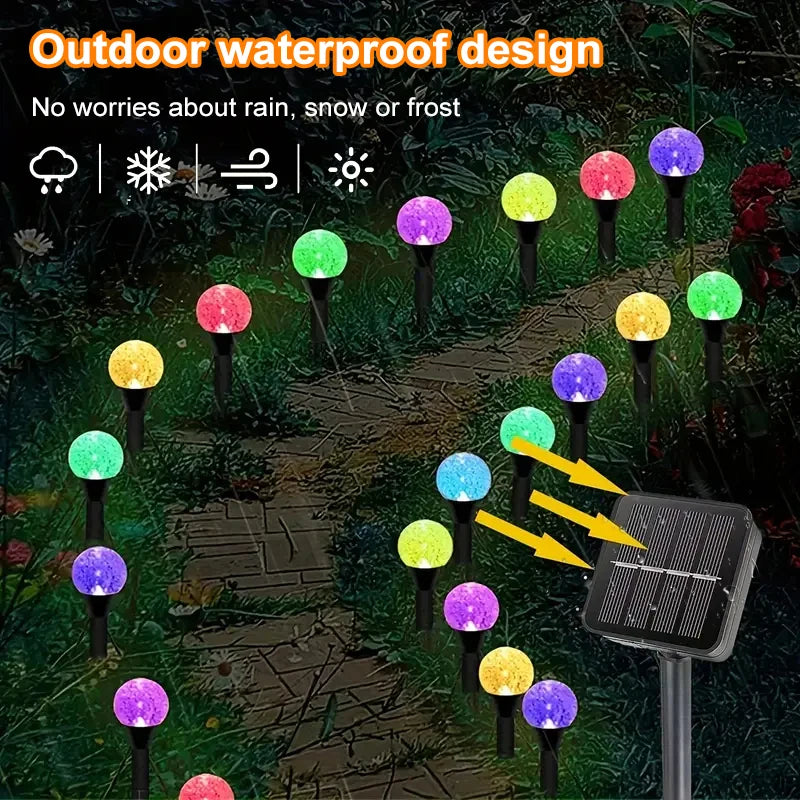 30 LED Solar Bubble Ball Lawn Lights Waterproof
