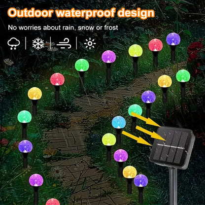 30 LED Solar Bubble Ball Lawn Lights Waterproof