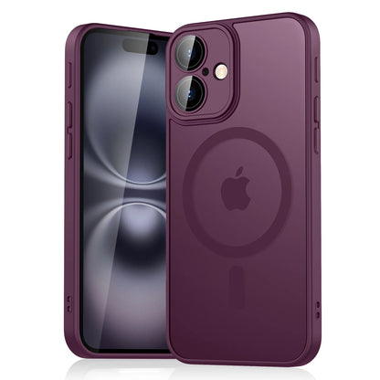 Luxury Magnetic Matte Translucent Armor Shockproof Case For iPhone