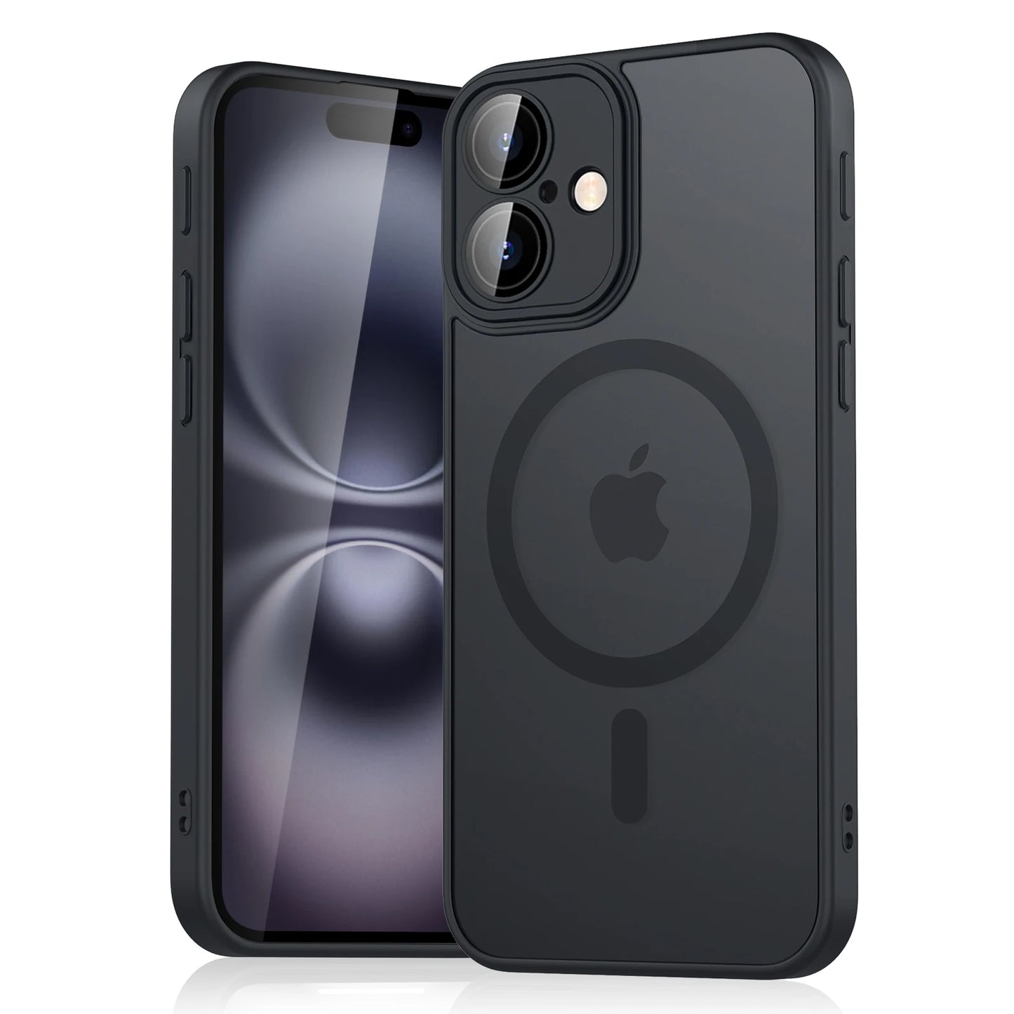 Luxury Magnetic Matte Translucent Armor Shockproof Case For iPhone