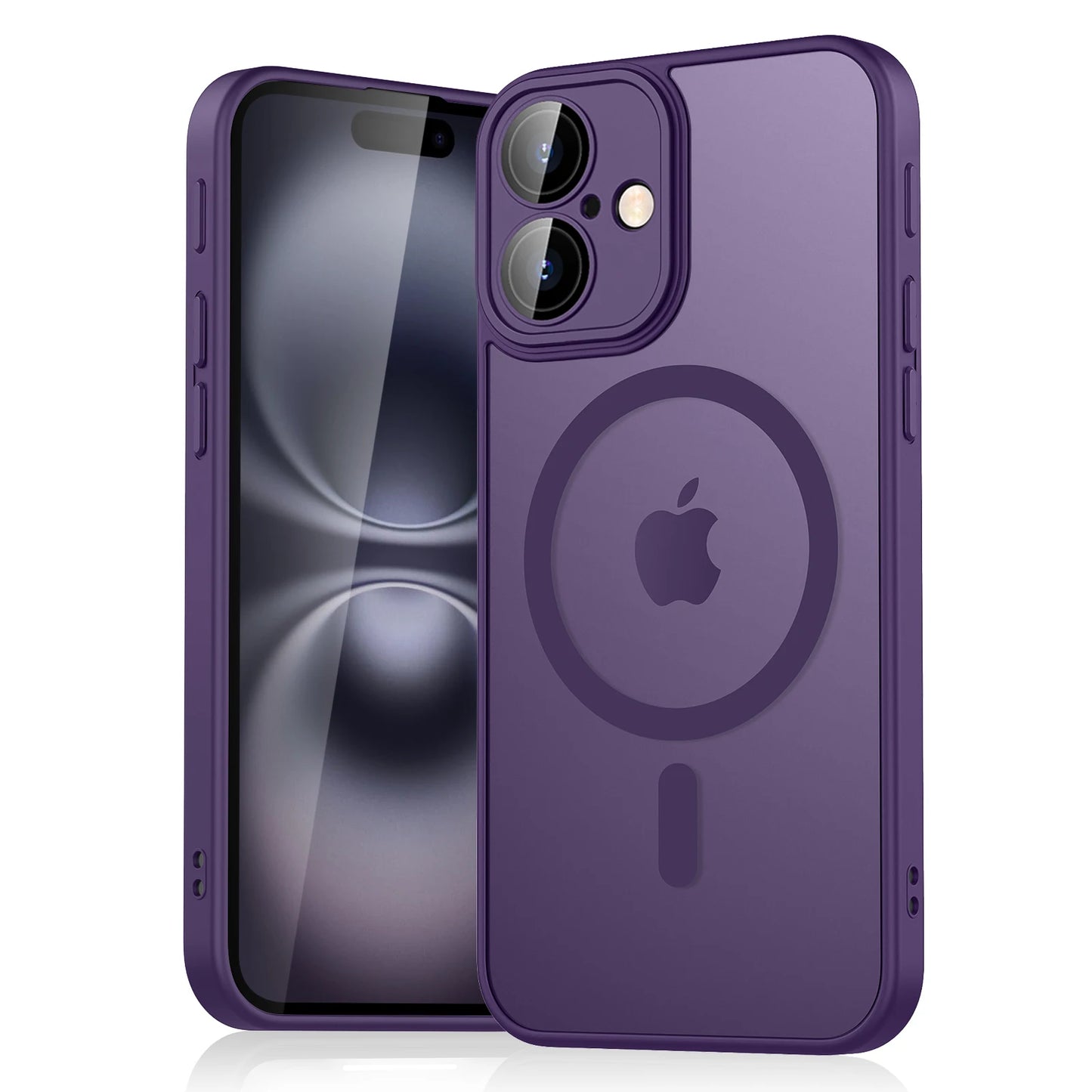 Luxury Magnetic Matte Translucent Armor Shockproof Case For iPhone
