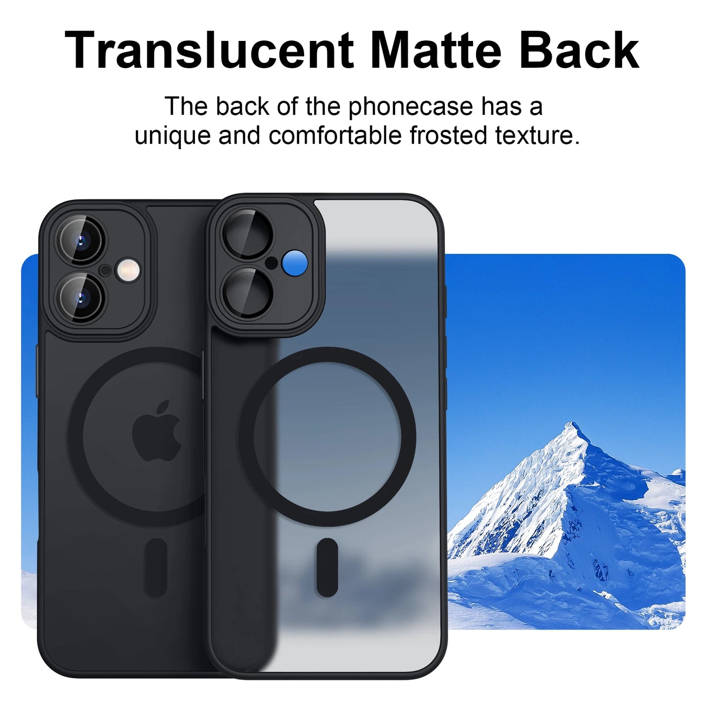 Luxury Magnetic Matte Translucent Armor Shockproof Case For iPhone