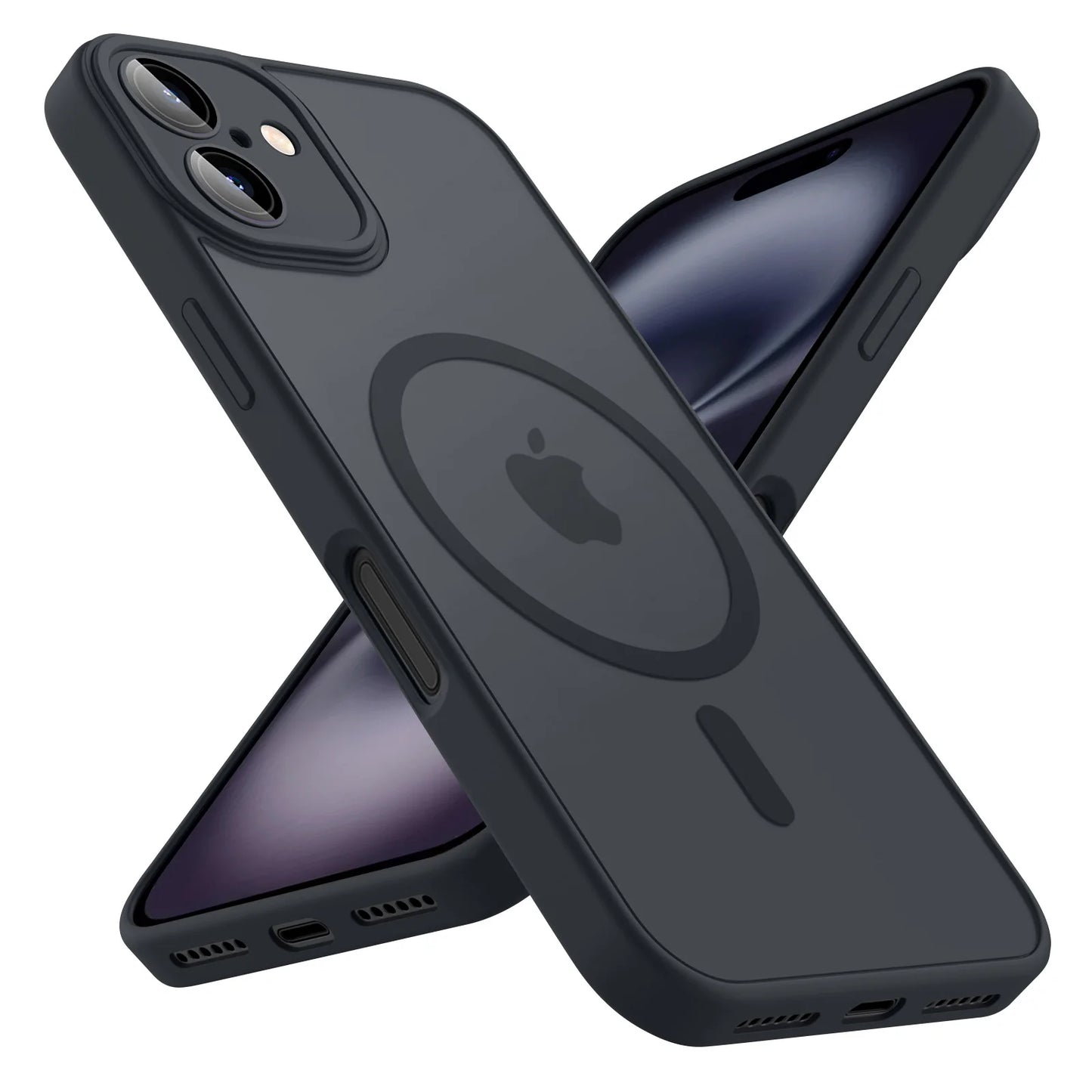 Luxury Magnetic Matte Translucent Armor Shockproof Case For iPhone