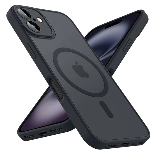 Luxury Magnetic Matte Translucent Armor Shockproof Case For iPhone