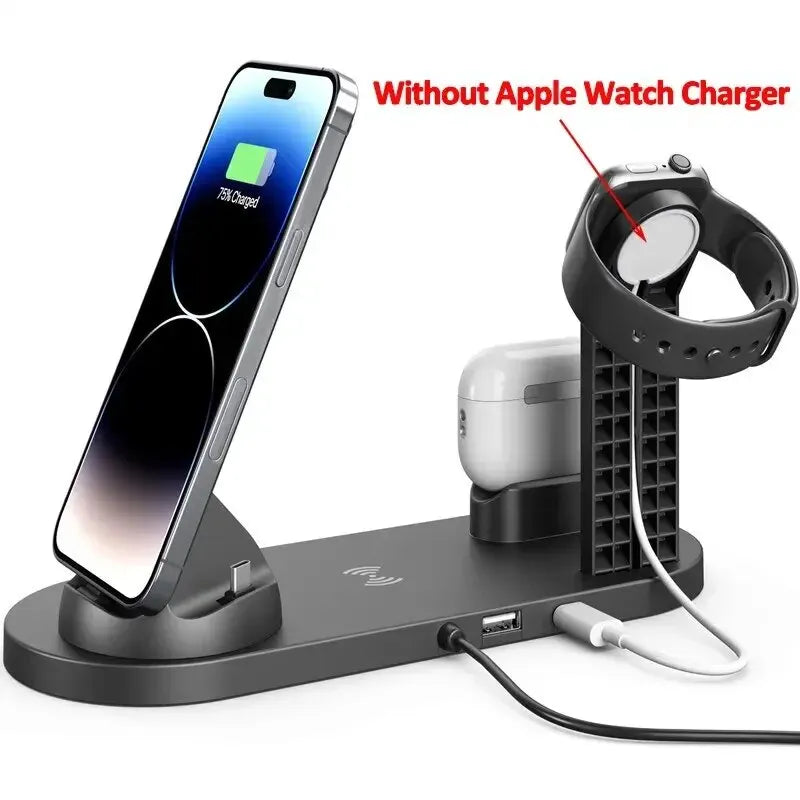 7 In 1 Wireless Charger Stand Pad For iPhone 15 14 13 12 11 X