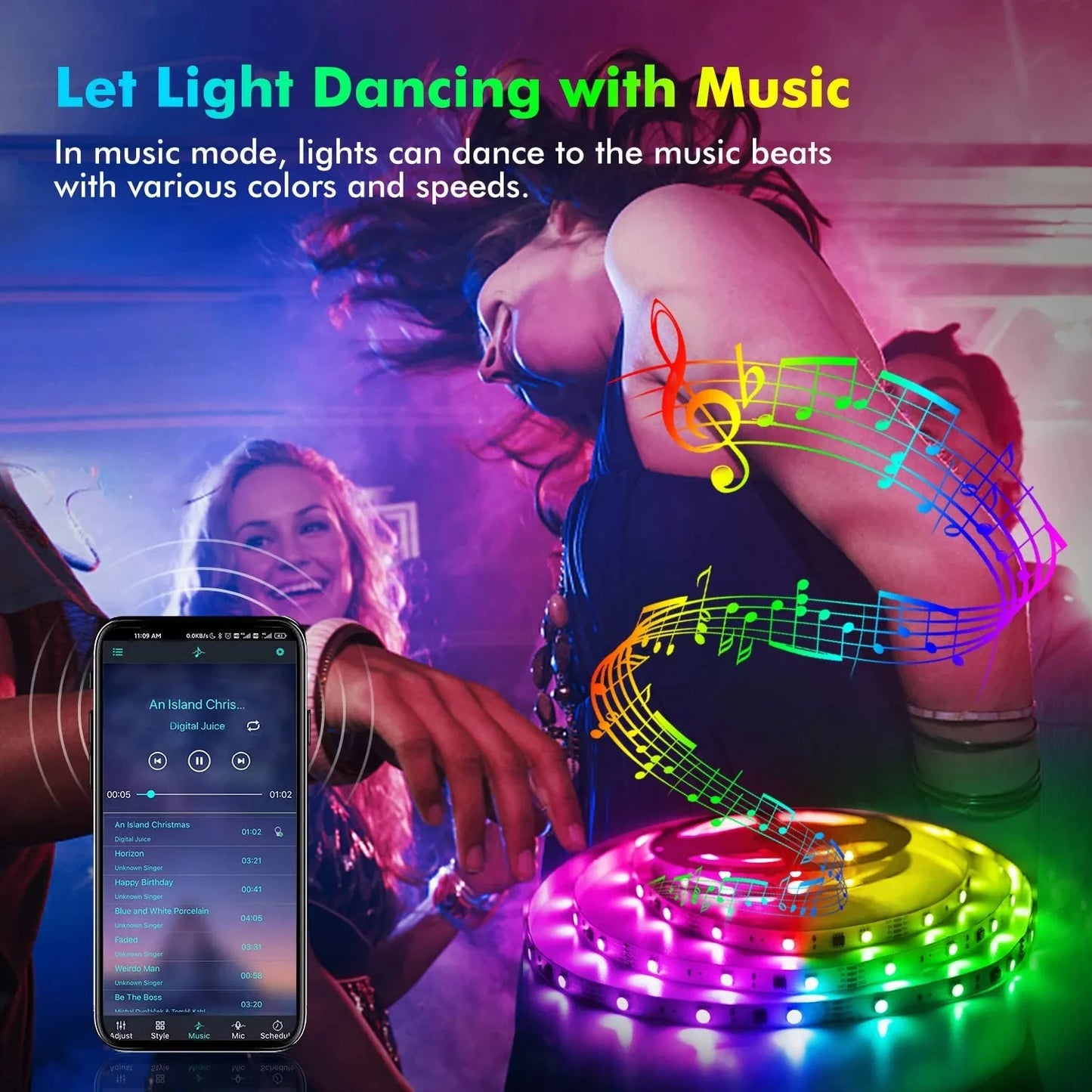 Smart LED Strip Lights 5050 RGB Bluetooth