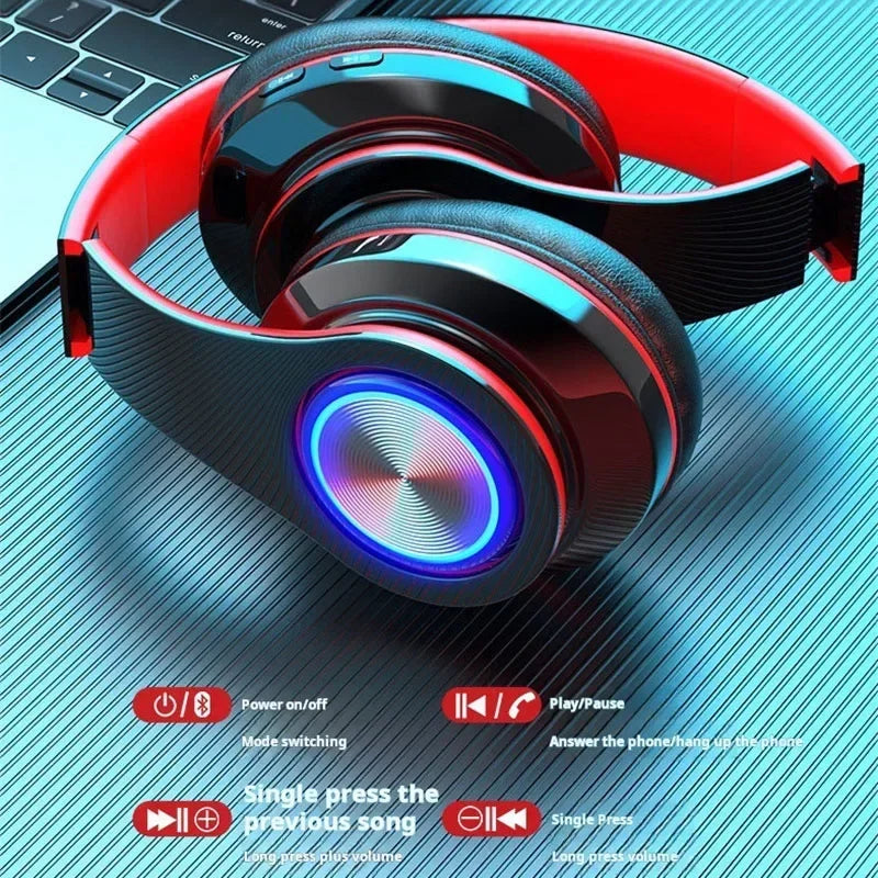 Head-Mounted Gaming Headphones Blutooth