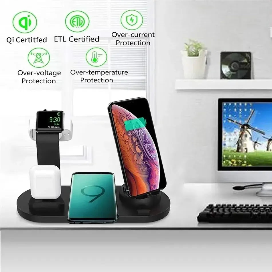 7 In 1 Wireless Charger Stand Pad For iPhone 15 14 13 12 11 X