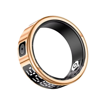 LED Display Screen Smart Ring for Heart Rate Oxygen Sleep Monitoring