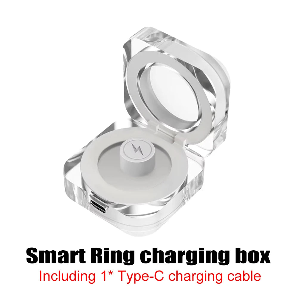 LED Display Screen Smart Ring for Heart Rate Oxygen Sleep Monitoring