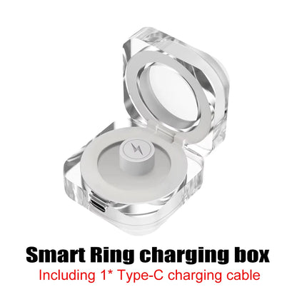 LED Display Screen Smart Ring for Heart Rate Oxygen Sleep Monitoring