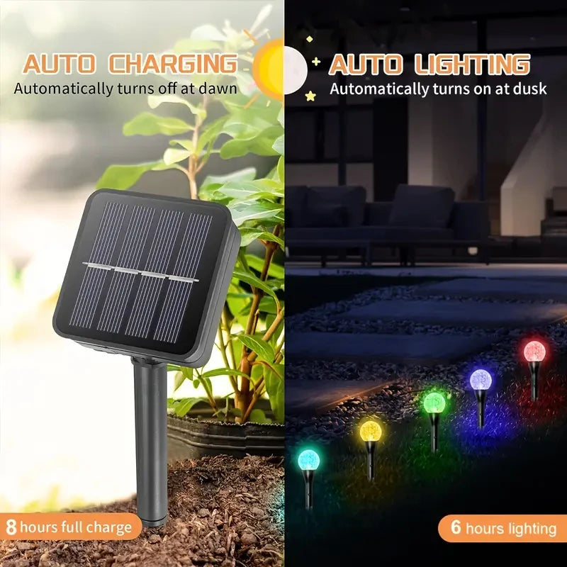 30 LED Solar Bubble Ball Lawn Lights Waterproof