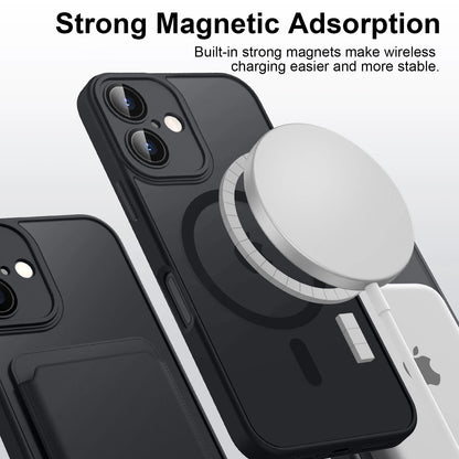 Luxury Magnetic Matte Translucent Armor Shockproof Case For iPhone