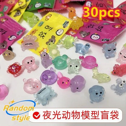 10/20/30/60PCS Glow In The Dark Mini Resin Animals