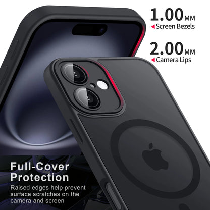 Luxury Magnetic Matte Translucent Armor Shockproof Case For iPhone